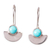 Turquoise drop earrings, 'Sweet Equilibrium' - Taxco Sterling Silver and Natural Turquoise Drop Earrings