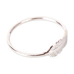 Sterling silver band ring, 'Tropical Foliage' - Mexican Taxco Sterling Silver Banana Leaf Band Ring