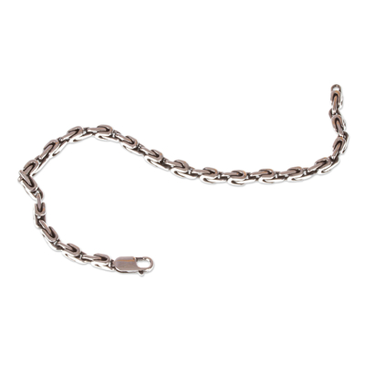 Classic Taxco Sterling Silver Braided Chain Bracelet