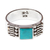 Men's turquoise single stone ring, 'Tulum Fortress' - Men's Taxco Sterling Silver and Natural Turquoise Ring (image 2a) thumbail