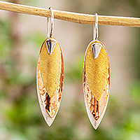 Mexican 925 Sterling Silver Gold & Copper Earrings,'Nature's Enchantment'