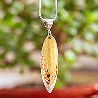 Hammered Copper Pendant and Necklace in Pebble Textured Styling with Sheen