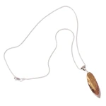 Gold plated sterling silver and copper pendant necklace, 'Nature's Enchantment' - Mexican 925 Sterling Silver Gold & Copper Pendant Necklace