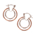 Sterling silver and copper dangle earrings, 'Double Aura' - Taxco 925 Sterling Silver and Copper Modern Hoop Earrings (image 2b) thumbail