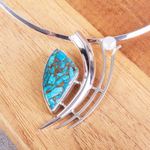 Cultured pearl collar necklace, 'Modern Taxco' - Collar Necklace with Cultured Pearl