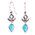 Turquoise dangle earrings, 'Taxco Glyph' - Handmade Turquoise Dangle Earrings (image 2a) thumbail