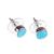 Turquoise stud earrings, 'Sea Meets Sky' - Taxco Sterling Silver and Natural Turquoise Stud Earrings (image 2a) thumbail