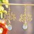 Gold-plated agate dangle earrings, 'Tree Of Life' - 14k Gold-Plated Agate Dangle Earrings from Mexico thumbail