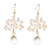 Gold-plated agate dangle earrings, 'Tree Of Life' - 14k Gold-Plated Agate Dangle Earrings from Mexico (image 2a) thumbail