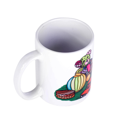 Ceramic mug, 'Toys' - Toy Themed Printed Ceramic Mug