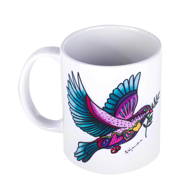 Ceramic mug, 'Dove' - Pretty Ceramic Dove Mug