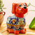 Ceramic planter, 'Best Friend' - Talavera Style Ceramic Dog Planter from Mexico thumbail