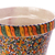 Ceramic flower pot, 'Warm Garden' - 12-Inch Ornate Talavera Style Ceramic Flower Pot