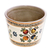 Ceramic flower pot, 'Puebla Courtyard' - 12-Inch Multicolor Talavera Style Ceramic Flower Pot