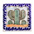 Posavasos de cerámica, 'Vista al Desierto' (juego de 4) - Posavasos de cerámica cuadrados con cactus (juego de 4)