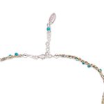 Gold accent jewelry set, 'Flower in Gold' - Turquoise Bead Necklace and Earring Set from Mexico