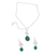 Turquoise necklace and earring set, 'Turquoise Roses' - Sterling Silver and Turquoise Necklace and Earring Set