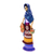 Ceramic sculpture, 'Catrina Tomasa' - Ceramic Catrina Sculpture with Blue Mantle from Mexico (image 2b) thumbail
