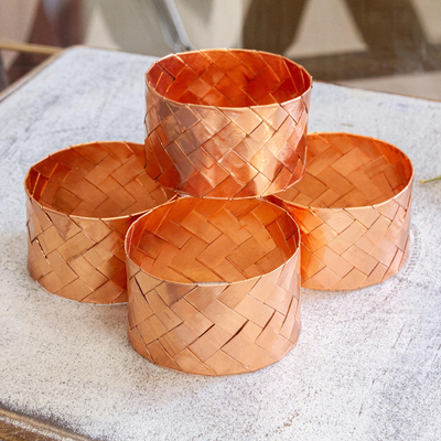 Copper napkin rings, Natural Setting (set of 4)