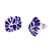 Ceramic stud earrings, 'Blue Puebla Squares' - Blue & White Ceramic Talavera Style Square Stud Earrings