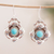 Turquoise dangle earrings, 'Florid' - Ornate Turquoise Dangle Earrings from Mexico thumbail