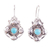 Turquoise dangle earrings, 'Florid' - Ornate Turquoise Dangle Earrings from Mexico (image 2a) thumbail