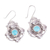 Turquoise dangle earrings, 'Florid' - Ornate Turquoise Dangle Earrings from Mexico