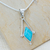 Turquoise pendant necklace, 'Spark of Blue' - Turquoise and Taxco 950 Silver Artisan Crafted Necklace (image 2) thumbail