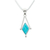 Turquoise pendant necklace, 'Spark of Blue' - Turquoise and Taxco 950 Silver Artisan Crafted Necklace (image 2b) thumbail