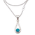 Turquoise pendant necklace, 'Luminous Rain' - Natural Turquoise Handcrafted Textured Taxco Silver Necklace thumbail