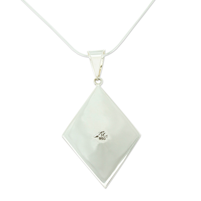 Cultured pearl pendant necklace, 'Venus' - Modern Cultured Pearl and Taxco Silver Necklace from Mexico