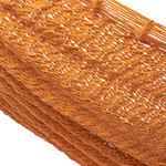 Cotton rope hammock, 'Sunset Siesta' (Triple) - Flame Orange Cotton Rope Hammock (Triple) from Mexico