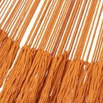 Cotton rope hammock, 'Sunset Siesta' (Triple) - Flame Orange Cotton Rope Hammock (Triple) from Mexico