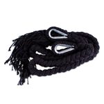 Cotton rope hammock, 'Mirage in Black' (double) - Black Hammock with Macrame Panels (Double)