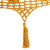 Cotton rope hammock, 'Veranda in Honey' (double) - Amber Brown Tasseled Cotton Hammock (Double) from Mexico