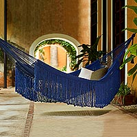 Cotton rope hammock, 'Yucatan Dreams' (double)