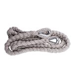 Cotton rope hammock, 'Cascade in Grey' (double) - Grey Rope Hammock with Fringe (Double)
