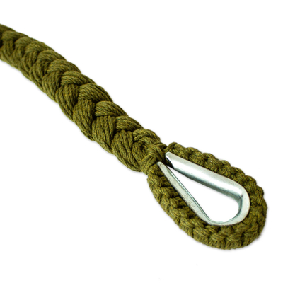 Hamaca de cuerda de algodón, (triple) - Hamaca de cuerda de olivo con flecos (triple)