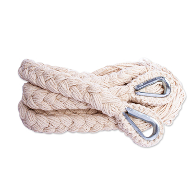 Hängematte aus Baumwollseil, (dreifach) - Handgewebte Seilhängematte aus Elfenbein (dreifach)