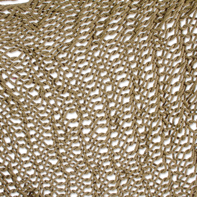 Columpio hamaca de algodón, (individual) - Columpio de hamaca maya de cuerda de algodón con borlas de México