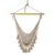 Cotton hammock swing, 'Ocean Seat in Ivory'  (single) - Ivory Tasseled Cotton Rope Mayan Hammock Swing from Mexico (image 2a) thumbail