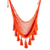 Cotton hammock swing, 'Ocean Seat in Orange' (single) - Orange Tasseled Cotton Rope Mayan Hammock Swing from Mexico (image 2a) thumbail