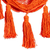 Cotton hammock swing, 'Ocean Seat in Orange' (single) - Orange Tasseled Cotton Rope Mayan Hammock Swing from Mexico (image 2b) thumbail