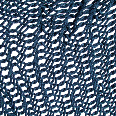 Hängemattenschaukel aus Baumwollseil, (einzeln) - Blaue Maya-Hängemattenschaukel aus Mexiko (einzeln)
