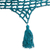 Cotton rope hammock, 'Veranda in Teal' (double) - Handwoven Teal Cotton Hammock (Double) from Mexico (image 2c) thumbail