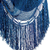 Columpio hamaca de algodón, (individual) - Columpio maya de cuerda de algodón azul marino con flecos de México
