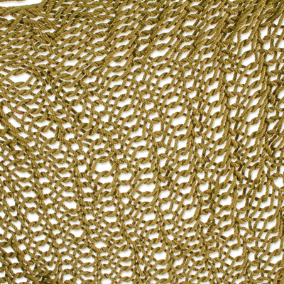 Hängemattenschaukel aus Baumwolle, (einzeln) - Olivgrüne Maya-Hängemattenschaukel aus Baumwollseil mit Fransen