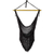 Cotton hammock swing, 'Sea Breezes in Black' - Black Fringed Cotton Rope Mayan Hammock Swing from Mexico (image 2a) thumbail