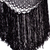 Cotton hammock swing, 'Sea Breezes in Black' - Black Fringed Cotton Rope Mayan Hammock Swing from Mexico (image 2b) thumbail