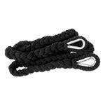 Cotton hammock swing, 'Sea Breezes in Black' - Black Fringed Cotton Rope Mayan Hammock Swing from Mexico
